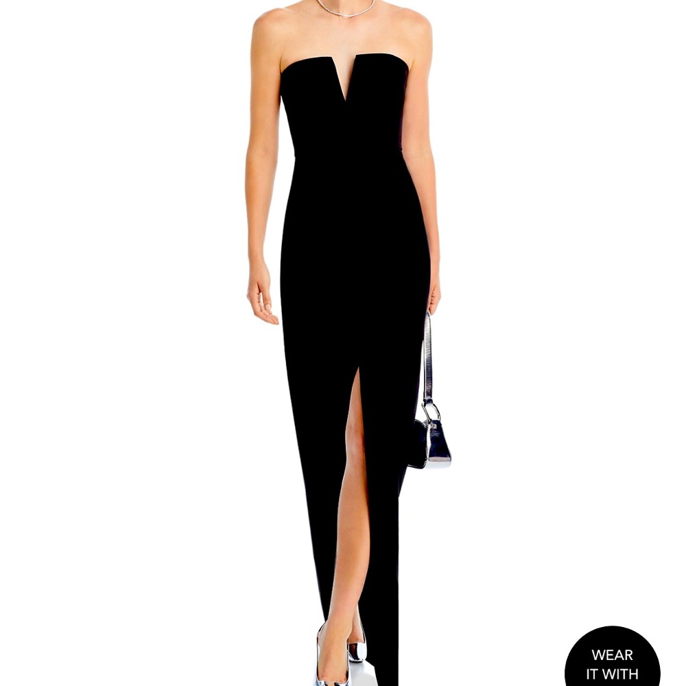 BCBG Strapless Crepe Gown